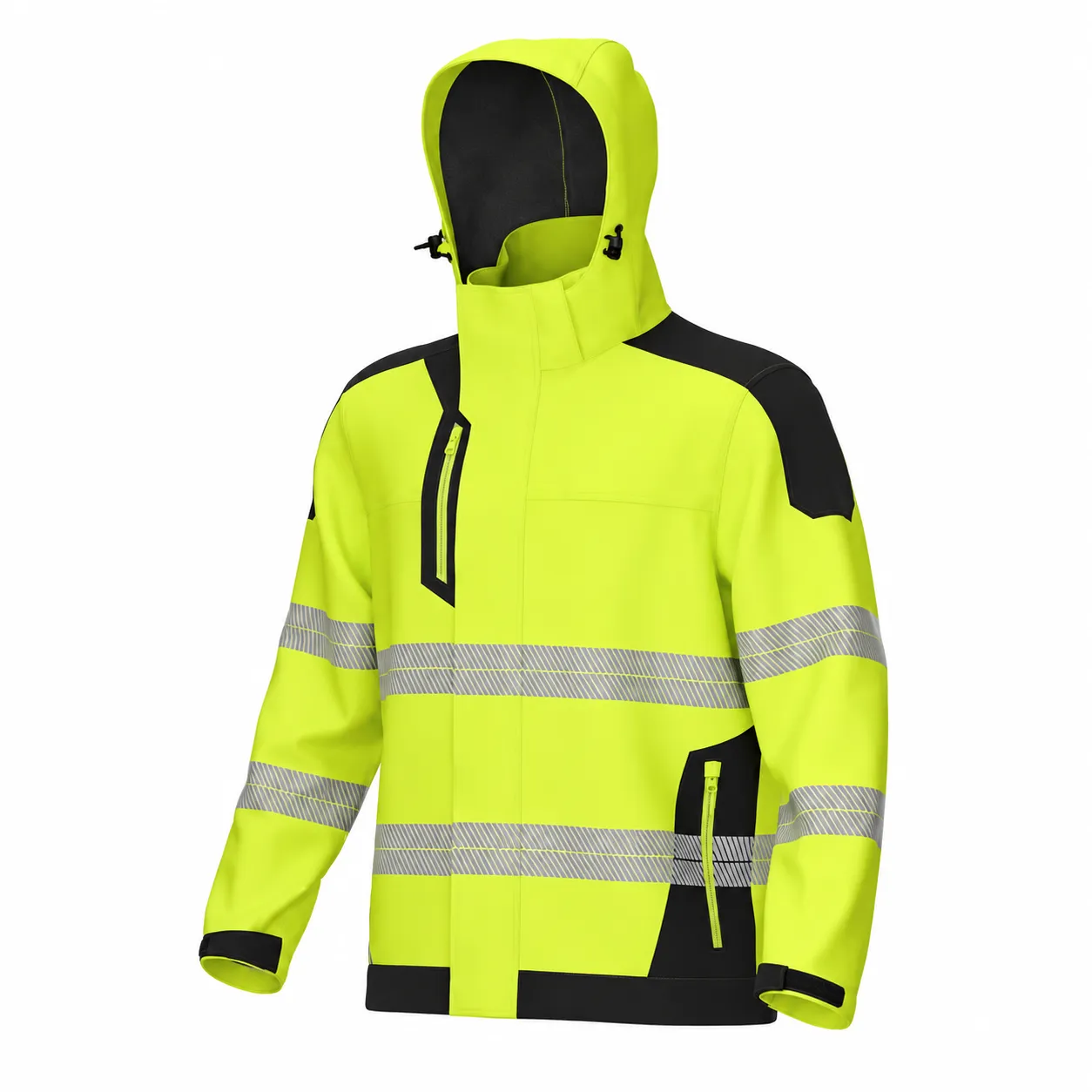 grs certified rpet hi vis hooded jacket grs certified rpet hi vis hooded jacket