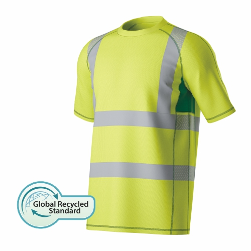 grs recycled hi vis mesh inserts t shirt